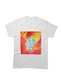 a white t - shirt with an image of a spaceship